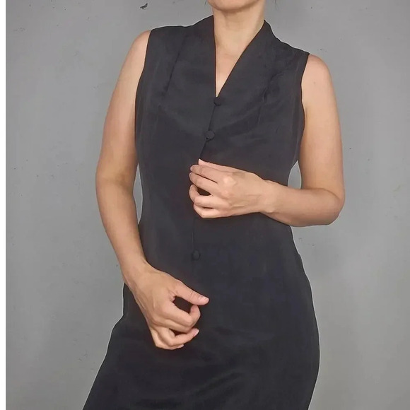 Vintage Patrick Petite Silk Buttoned Shirt Dress sz 12 - Picture 7 of 7